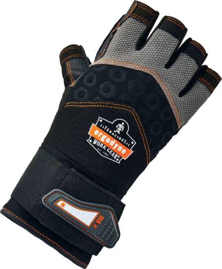 Ergodyne ProFlex 910 Half-Finger Impact Gloves + Wrist Support