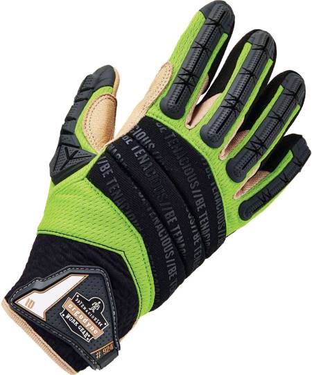 Ergodyne ProFlex 924LTR Hybrid Dorsal Impact-Reducing Gloves - Leather-Reinforced
