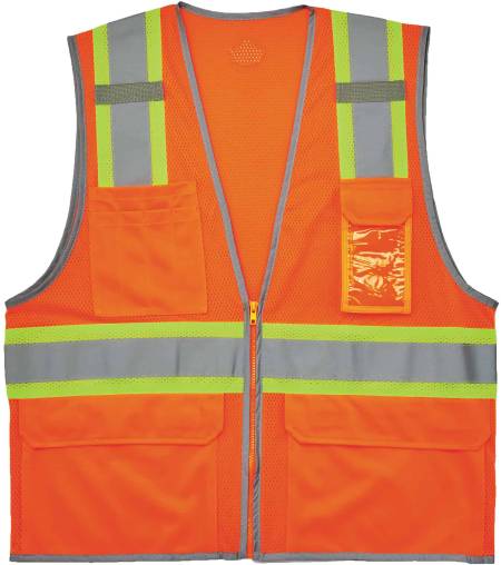 Ergodyne GloWear 8246Z Two-Tone Mesh Hi-Vis Safety Vest - Type R, Class 2, Zipper, Reflective Binding