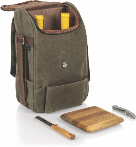 Picnic Time 2 Bottle Insulated Wine & Cheese Cooler with Cheese Board, Knife & Corkscrew