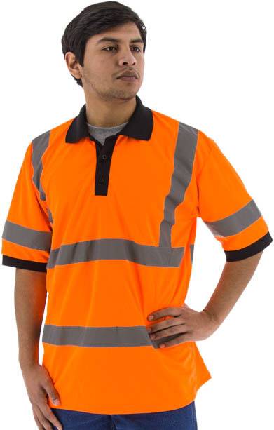 Sportex Hi-Viz Short Sleeve Polo Shirt, ANSI 3, Orange
