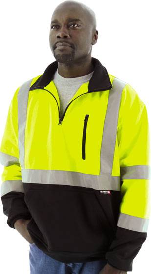 Sportex Hi-Viz 1/4 Zip Sweatshirt with TEFLON®, ANSI 3, Yellow/Black