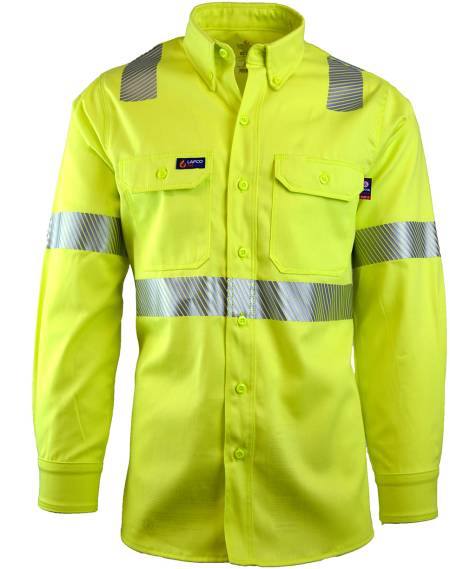 Lapco FR Uniform Shirts | Hi-Viz Class 2 | 7oz. 100% Cotton