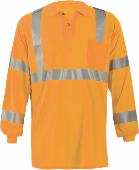 Occunomix Long Sleeve Wicking Birdseye Class 3 Polo Shirt w/Pocket